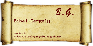 Bibel Gergely névjegykártya